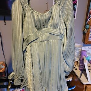 Elegant Striped Long Sleeve Dress